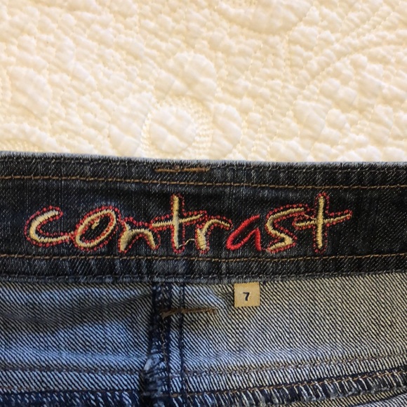 Contrast denim skirt. Size 7. - Picture 6 of 7